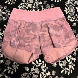 Never worn lululemon high rise speed up shorts